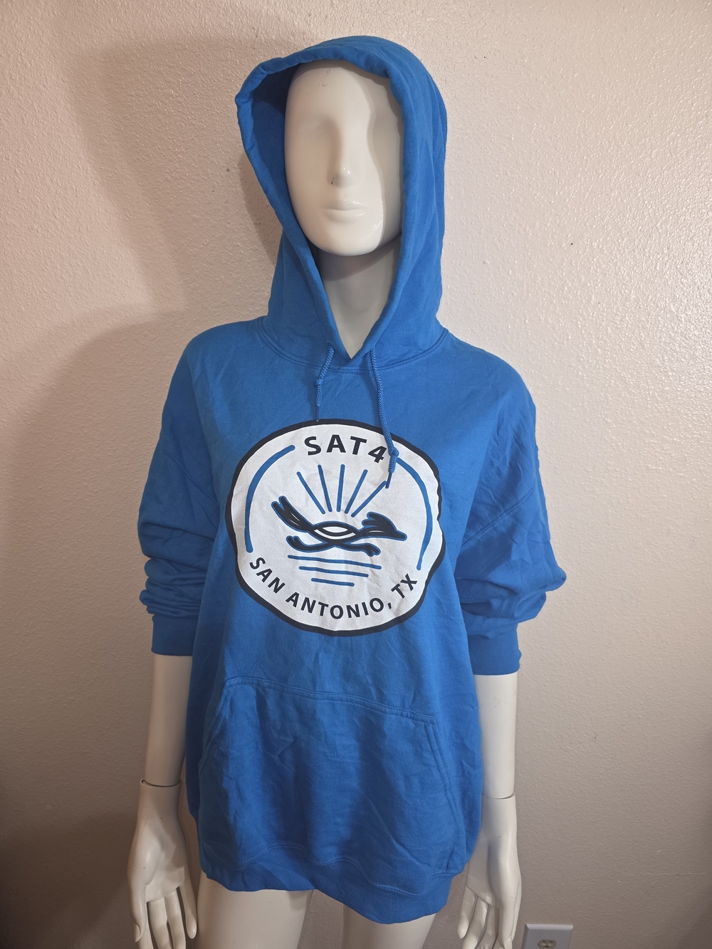 Amazon SAT4 San Antonio, TX Employee Swag Blue Hoodie (Size Large)